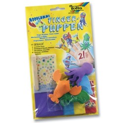 Folia Moosgummi Fingerpuppen, 5 Unterwassertiere Figuren mit Zubeh&Atilde;&para;r