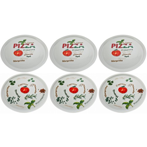 Retsch Arzberg Pizzateller 6er Set, Design Pomodoro & Spezia, &Atilde;� 30cm