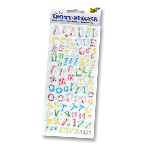 Folia 3D Deko Epoxy Sticker, Motiv Buchstaben Alphabet Ganzjahr Set 9