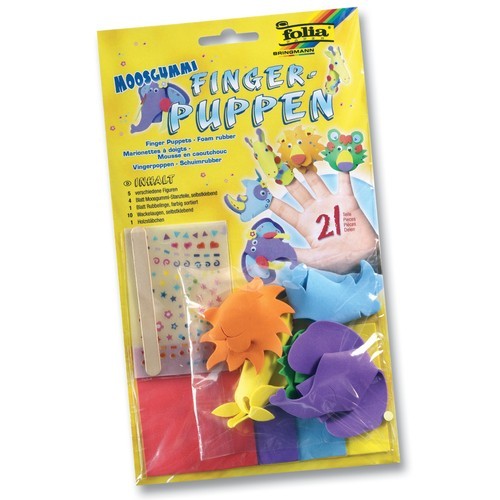 Folia Moosgummi Fingerpuppen, 5 Zootiere Figuren mit Zubeh&Atilde;&para;r