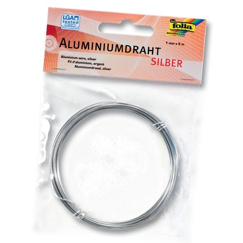 Folia Aluminiumdraht, 1mm x 5m, silberfarben