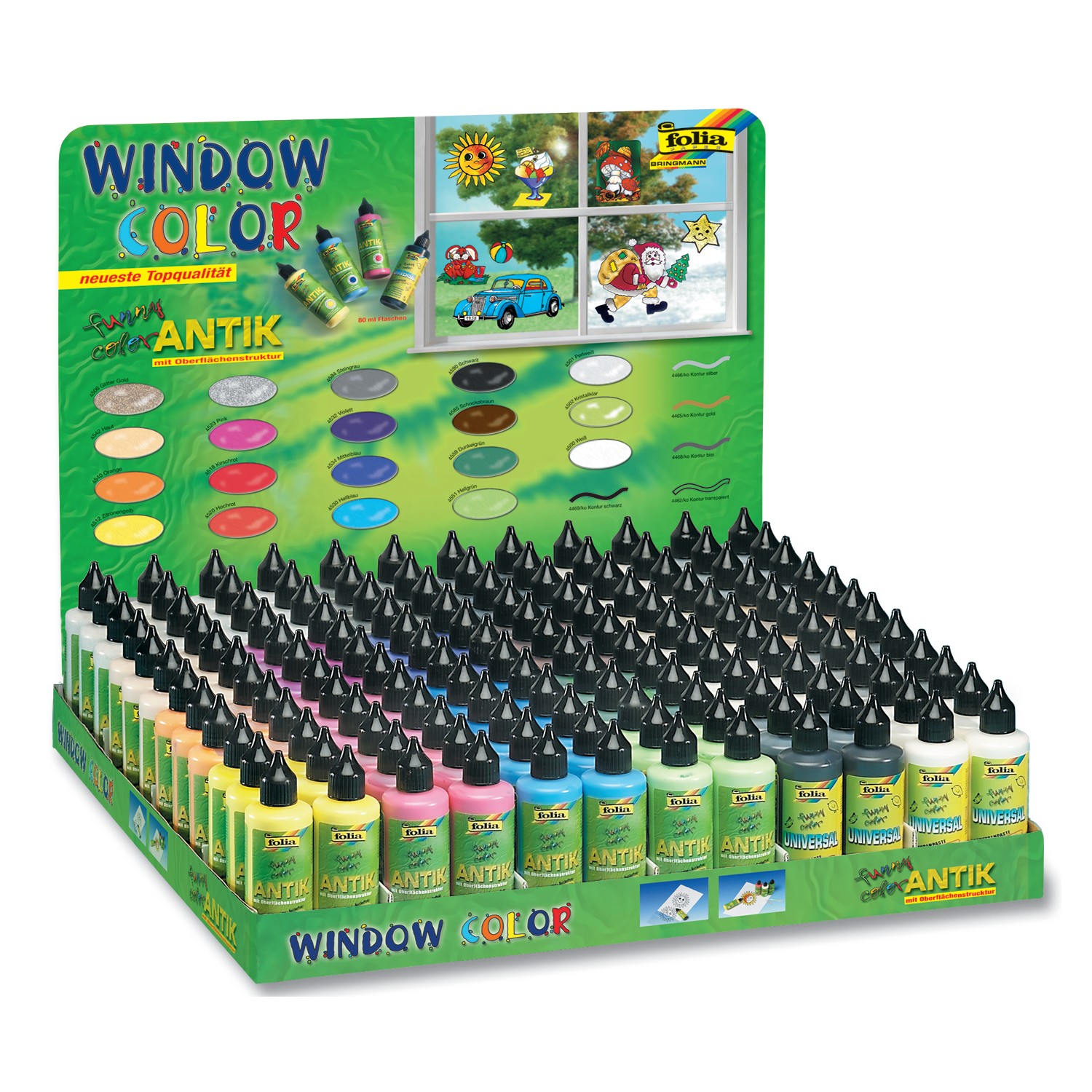 Funny Color Antik, Window Color, 80ml Flaschen, 144 Stück 
